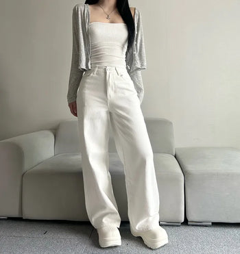 Cotton Wide Pants Fleece-lined Trousers Petite Daily Commute