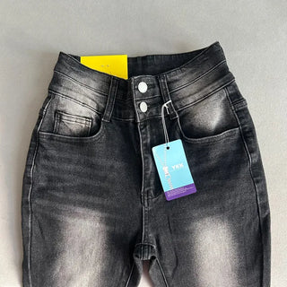 Hip-up Vintage Pelvic Pad High-waisted Bootcut Denim Pants