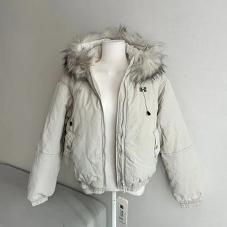 Y2K Wolf Joe Vintage Crop Padded Jacket Short