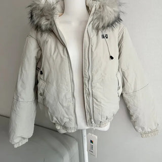Y2K Wolf Joe Vintage Crop Padded Jacket Short