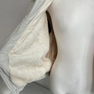 Y2K Wolf Joe Vintage Crop Padded Jacket Short
