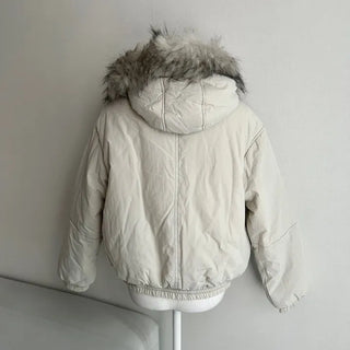 Y2K Wolf Joe Vintage Crop Padded Jacket Short