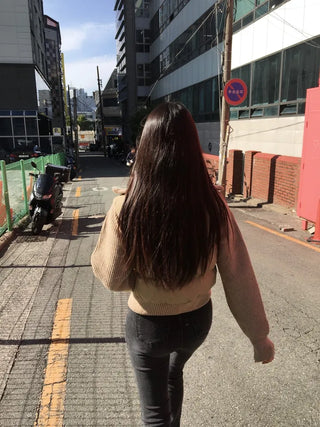 Knit Color Block Padded Jacket Short Long Winter