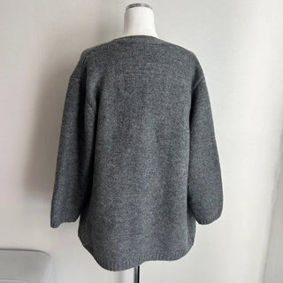 Mohair Knit Button Top Loose Fit Cardigan Set