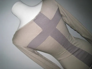 Cross Back Long Sleeve U-Neck Tee Slim Fit
