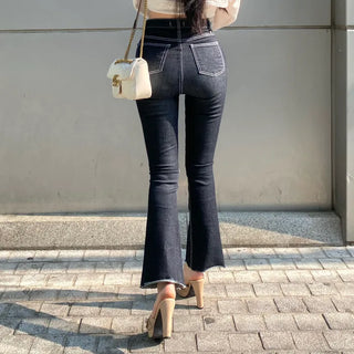 Triangle Raw Denim White Stitch Bootcut Pants