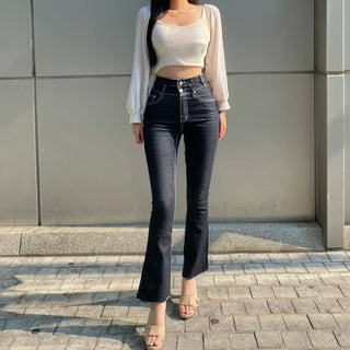 Triangle Raw Denim White Stitch Bootcut Pants