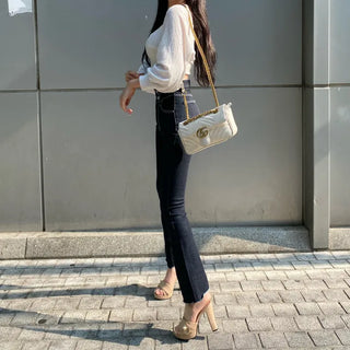 Triangle Raw Denim White Stitch Bootcut Pants