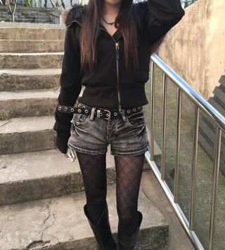 Black Check Stockings See-through Translucent Statement Tights Leg