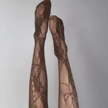 Flower Mesh Stockings Tattoo Leg Warmers Y2K Vintage
