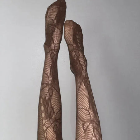 Flower Mesh Stockings Tattoo Leg Warmers Y2K Vintage