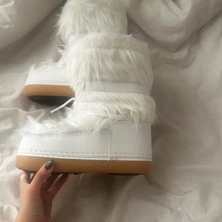 Snow Fur Boots Long Midi Mid-calf Winter Fleece-lined