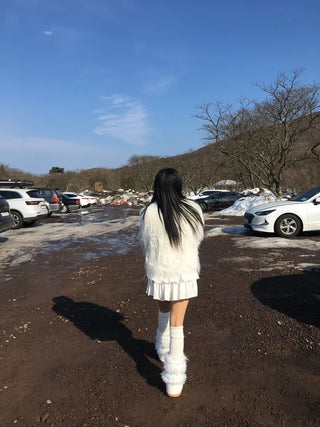 Snow Fur Boots Long Midi Mid-calf Winter Fleece-lined
