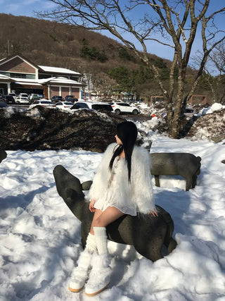Snow Fur Boots Long Midi Mid-calf Winter Fleece-lined