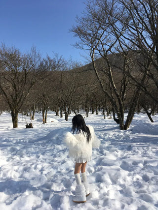 Snow Fur Boots Long Midi Mid-calf Winter Fleece-lined