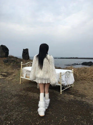 Snow Fur Boots Long Midi Mid-calf Winter Fleece-lined