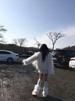 Snow Fur Boots Long Midi Mid-calf Winter Fleece-lined