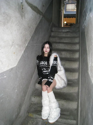 Snow Fur Boots Long Midi Mid-calf Winter Fleece-lined