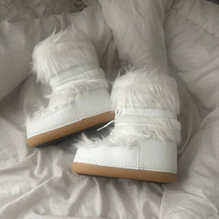 Snow Fur Boots Long Midi Mid-calf Winter Fleece-lined