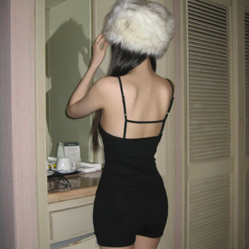 Hot Girl Sleeveless Strap Bodysuit Jumpsuit Party Look