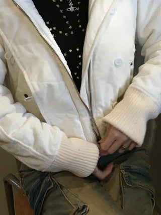 Bonnie Velvet Shearling Fur Quilted Jacket Hooded Padded