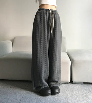 Quilted Knit Wide Pants Training Low-rise Winter Balloon