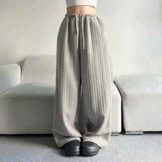 Quilted Knit Wide Pants Training Low-rise Winter Balloon