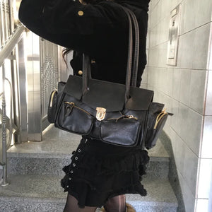 Paris Pocket Shoulder Bag Leather Y2K Unique Daily