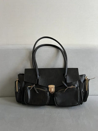 Paris Pocket Shoulder Bag Leather Y2K Unique Daily