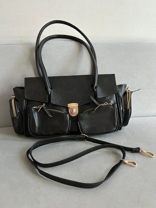 Paris Pocket Shoulder Bag Leather Y2K Unique Daily