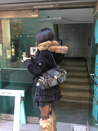 Paris Pocket Shoulder Bag Leather Y2K Unique Daily