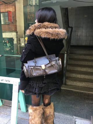 Paris Pocket Shoulder Bag Leather Y2K Unique Daily