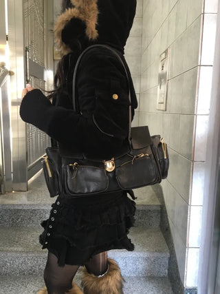 Paris Pocket Shoulder Bag Leather Y2K Unique Daily
