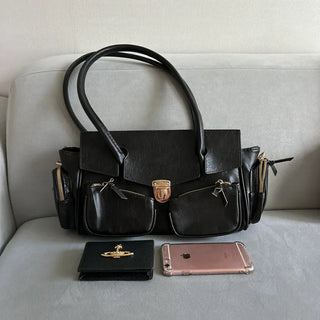 Paris Pocket Shoulder Bag Leather Y2K Unique Daily