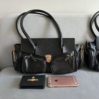 Paris Pocket Shoulder Bag Leather Y2K Unique Daily