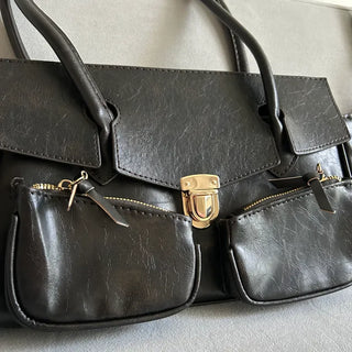 Paris Pocket Shoulder Bag Leather Y2K Unique Daily