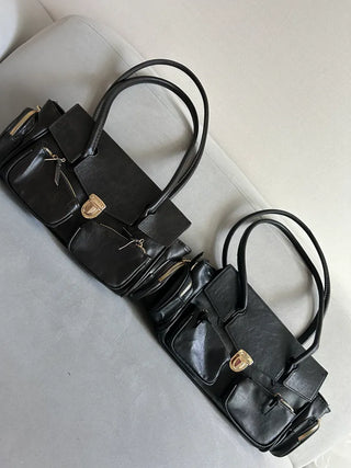 Paris Pocket Shoulder Bag Leather Y2K Unique Daily