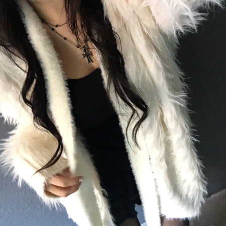 Angora Fur Muffler Skinny Scarf Tie Fashion Accessory