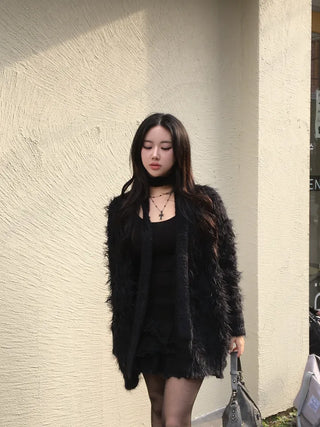 Angora Fur Muffler Skinny Scarf Tie Fashion Accessory
