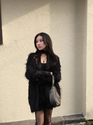 Angora Fur Muffler Skinny Scarf Tie Fashion Accessory