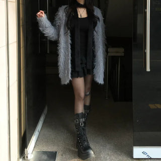 Angora Fur Muffler Skinny Scarf Tie Fashion Accessory