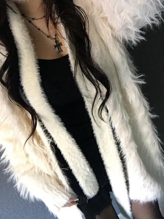 Angora Fur Muffler Skinny Scarf Tie Fashion Accessory