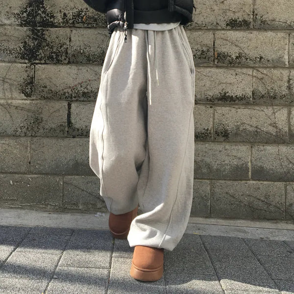 Side Line Drawstring Balloon Fit Training Pants Wide