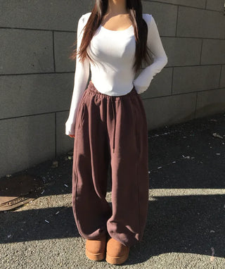 Side Line Drawstring Balloon Fit Training Pants Wide