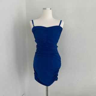 Glam Shirred Stretchy Sleeveless Dress