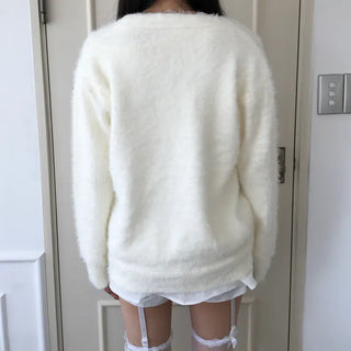 Airy Angora Fur Cardigan High-Quality Spring Winter Outerwear