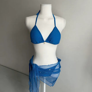 Blue Hawaiian Cover-up Bikini Set. Setup Daily Staycation