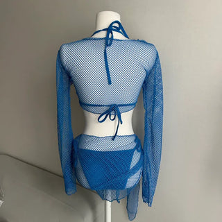 Blue Hawaiian Cover-up Bikini Set. Setup Daily Staycation