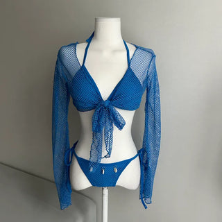 Blue Hawaiian Cover-up Bikini Set. Setup Daily Staycation
