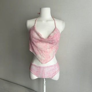Draped Chiffon Print Cover-up Bikini Sexy Glam Fit